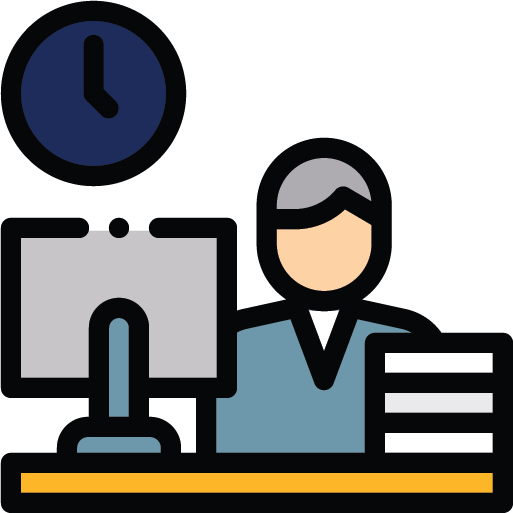 Working at Desk Icon